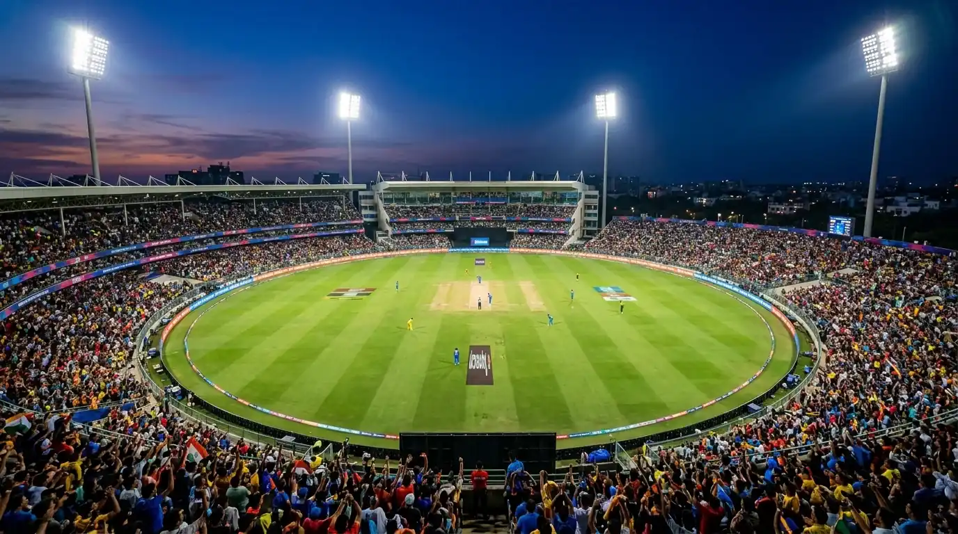 IPL Cricket-Stadion mit Zuschauern: globale Cricket-Turniere wie Indian Premier League